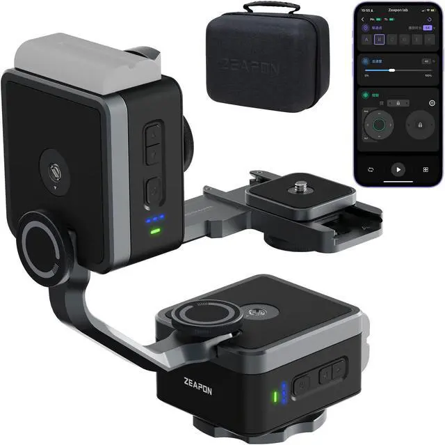 Main image of Zeapon PONS PT Motorized Pan Head, Pan and Tilt 2-axis Heads with Carrying Case for Zeapon Camera Slider 360 Degree Shooting and Waypoint Surrounding, for Commercial Timelapse Panorama Videography