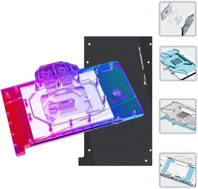 Main image of Bykski Copper GPU Water Cooling Block GPU Waterblock Graphics Card Water Cooling Block for Gigabyte GeForce RTX 4080 Eagle 16G (5V ARGB RBW Aura Effect LED Lights GPU Block with Backplate)