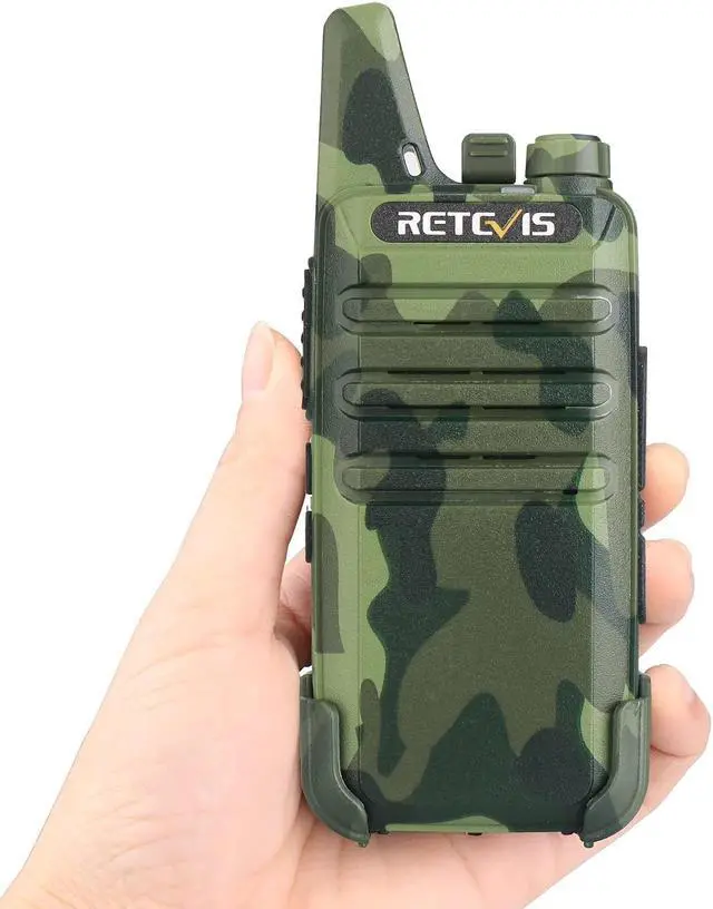 Alt view image 4 of 5 - Retevis RT22 Walkie Talkies Rechargeable, Portable Two-Way Radios Long Range, Camouflage, Mini, Lightweight, VOX Hands Free, Handheld 2 Way Radios for Adults Hunting School Restaurant (10 Pack)
