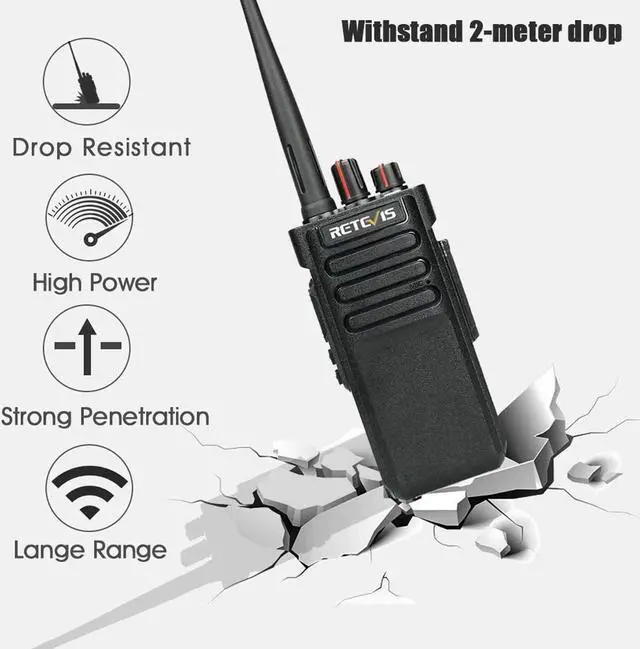 Alt view image 2 of 5 - Retevis RT29 2 Way Radios 10 Pack with IP55 Waterproof Mic, Walkie Talkies Long Range, Heavy Duty Two Way Radios Rechargeable IP55 Waterproof Mic