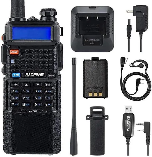 Main image of BAOFENG UV-5R 5W 3800mAh Dual Band Amateur Portable Two-Way Radio Long Range Walkie Talkie (1800mAh Bat&USB Cable)