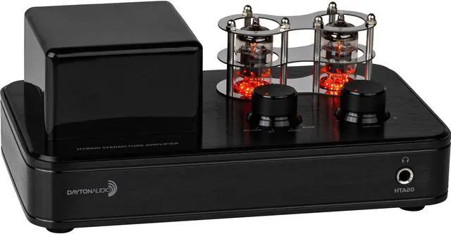 Main image of Dayton Audio HTA20 Integrated Stereo Hybrid Hi-Fi Vacuum Tube Class A/B Amplifier 20 Watts RMS with Subwoofer Output, Headphone Output, Bluetooth 5.0 and USB DAC (HTA20)