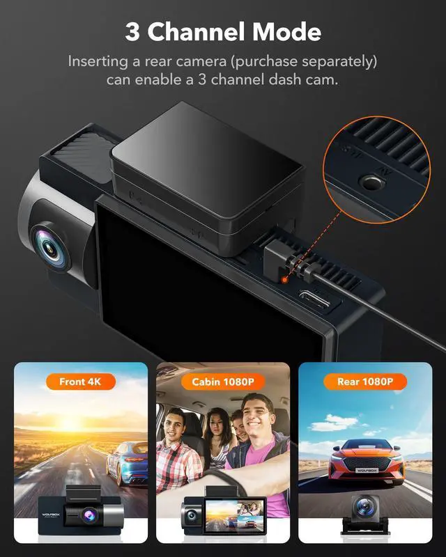 Alt view image 2 of 5 - WOLFBOX i17 AHD Rear Camera,Original Rear Camera for Dash Cam1080P Advanced Vision Sensor