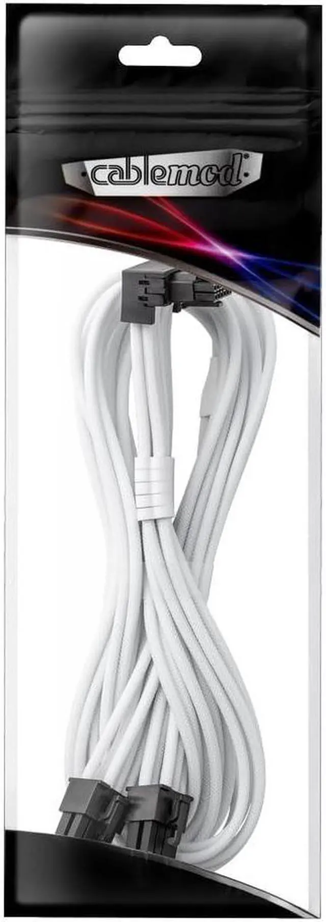 Alt view image 3 of 3 - CableMod C-Series Pro ModMesh Sleeved 12VHPWR 90° StealthSense PCI-e Cable for Corsair - Variant B (White, 16-pin to Dual 8-pin, 60cm)