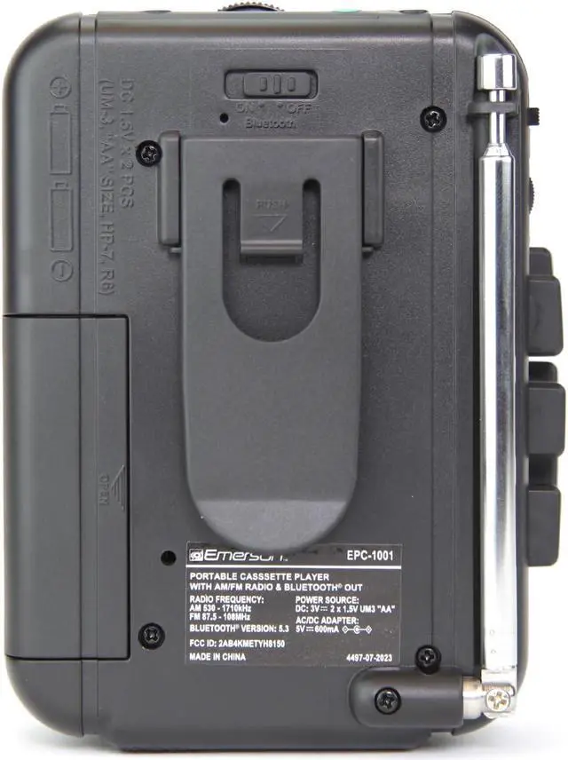 Alt view image 5 of 5 - Emerson EPC-1001 Portable Cassette Player with Bluetooth(r) Out