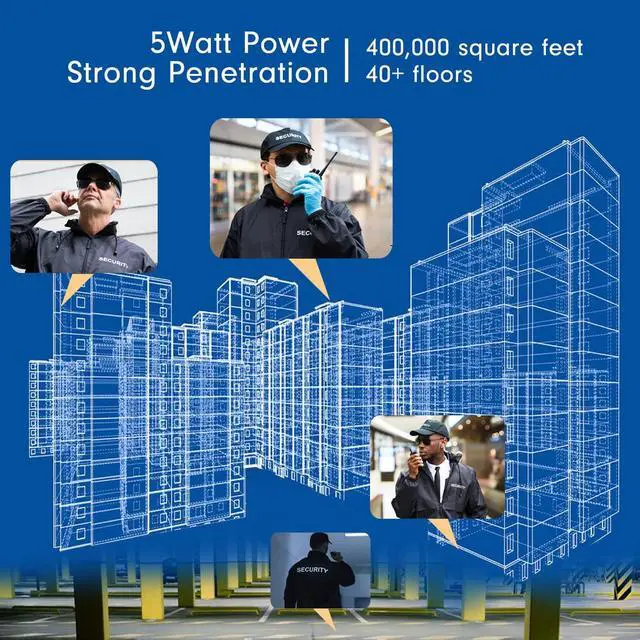 Alt view image 2 of 5 - Retevis RB23 IP67 Waterproof Walkie Talkie, Long Range Two-Way Radio with Earphone and Microphone Set, 1800mAh, Rugged, with 6-Way Multi-Bank Charger for Commercial Warehouse Construction (6 Pack)