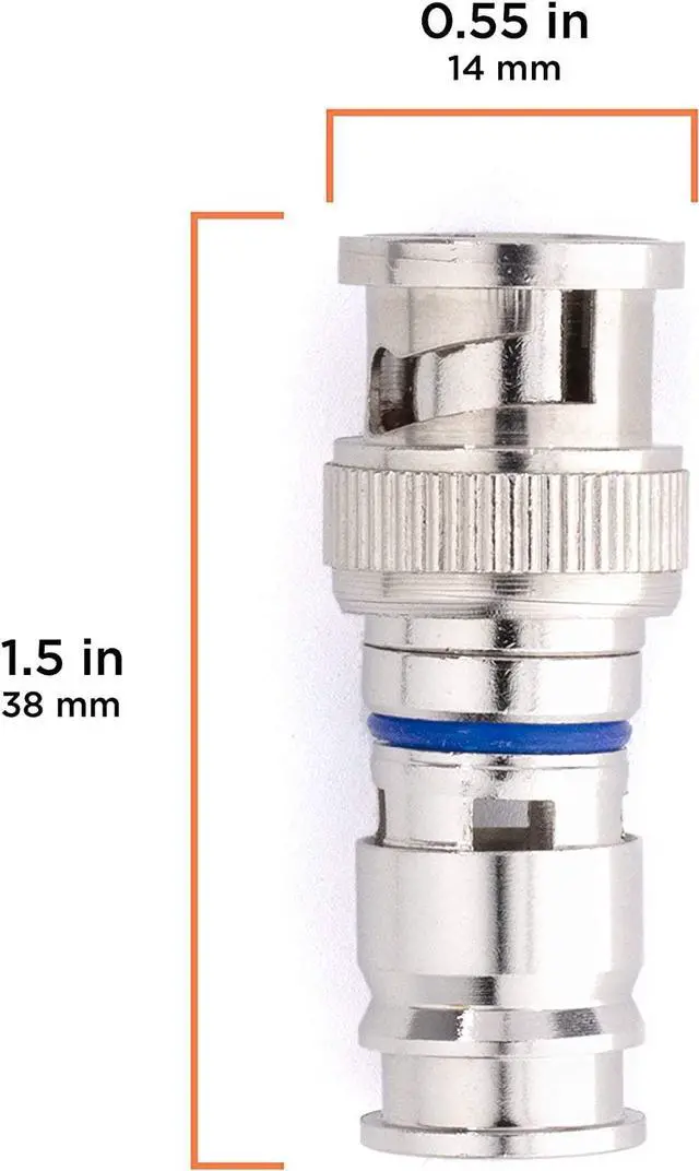 Alt view image 4 of 5 - THE CIMPLE CO Male BNC Compression Connector for RG59 Coaxial Cable - Solid Construction with High Grade Metals - for CCTV, SDI, HD-SDI, Siamese, Security Camera - Pack of 50