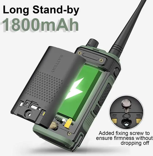 Alt view image 5 of 5 - BAOFENG UV-17R Walkie Talkie Long Range Dual Band USB-C Charging Two Way Radio for Adult 999 Channels DTMF VOX 1800mAh Enlarge Battery with Programming Cable and Headset