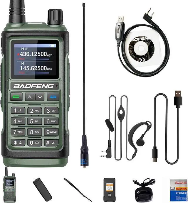 Main image of BAOFENG UV-17R Walkie Talkie Long Range Dual Band USB-C Charging Two Way Radio for Adult 999 Channels DTMF VOX 1800mAh Enlarge Battery with Programming Cable and Headset