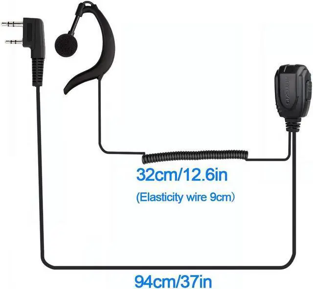 Alt view image 2 of 5 - Retevis Length Adjustable Walkie Talkie Earpiece with Mic, G Type, for RT22 RT68 RT21 H-777 RT22S, Compatible with Pxton Baofeng BF-888S BF-T26 Kenwood Walkie Talkie,Two Way Radio Earpiece(10 Pack)