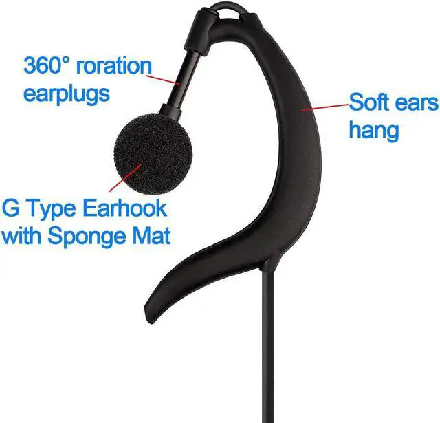 Alt view image 5 of 5 - Retevis Length Adjustable Walkie Talkie Earpiece with Mic, G Type, for RT22 RT68 RT21 H-777 RT22S, Compatible with Pxton Baofeng BF-888S BF-T26 Kenwood Walkie Talkie,Two Way Radio Earpiece(10 Pack)