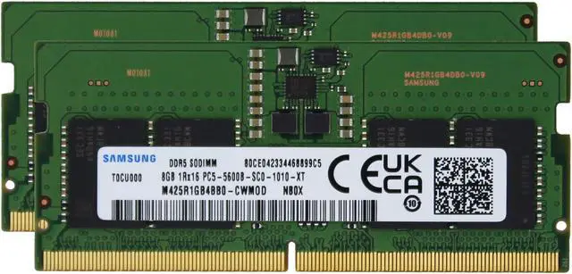 Samsung 16GB DDR5 5600MHz PC5-44800 CL46 SODIMM 1Rx8 Single
