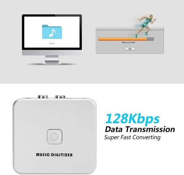 Alt view image 5 of 5 - Audio Capture Recorder, Audio Capture Box 128Kbps Music Digitizer CD Recorder with 3.5mm & Line Input Supports Secure Digital Memory Card & USB Flash Drive