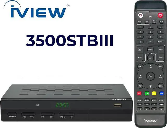 Alt view image 2 of 5 - IVIEW-3500STB III, ATSC Digital Converter Box with Recording and Media Player, Analog to Digital, QAM Tuner, Channel 3/4, HDMI, A/V, USB, Learning Remote
