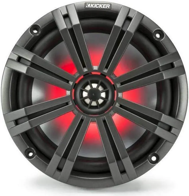 Alt view image 3 of 5 - Kicker 8" BlackCharcoal Wake Tower LED Marine Speakers 1-Pair