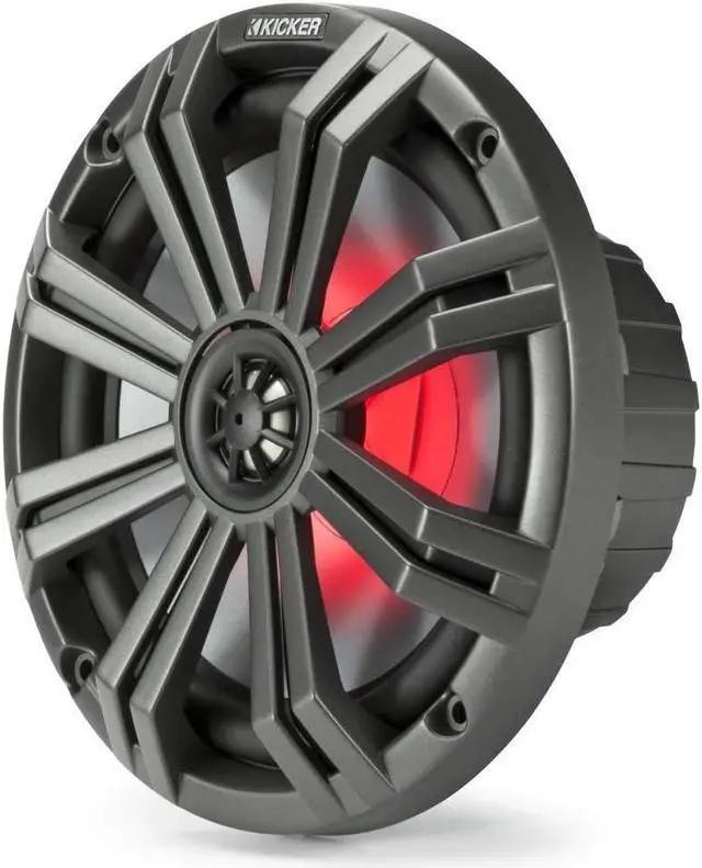 Alt view image 4 of 5 - Kicker 8" BlackCharcoal Wake Tower LED Marine Speakers 1-Pair