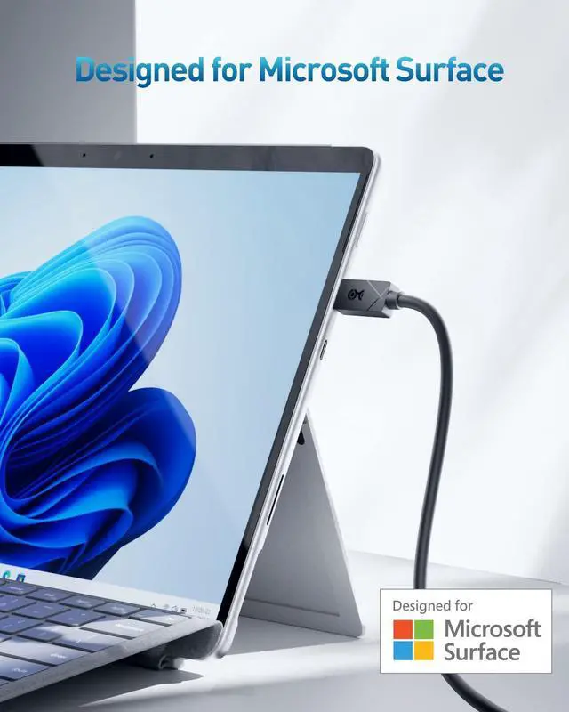 Alt view image 2 of 5 - [Designed for Microsoft Surface] Cable Matters USB4 Cable 3.3 ft, Supports Up to [8K@60Hz / 4K@240Hz Video, 100W Charging, 40Gbps Data Transfer] for Surface Devices