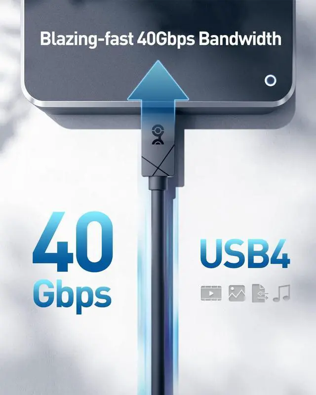 Alt view image 3 of 5 - [Designed for Microsoft Surface] Cable Matters USB4 Cable 3.3 ft, Supports Up to [8K@60Hz / 4K@240Hz Video, 100W Charging, 40Gbps Data Transfer] for Surface Devices