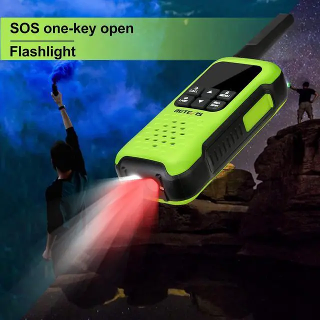Alt view image 5 of 5 - Retevis RT49P Waterproof Walkie Talkie, IP67 Portable FRS Two-Way Radios, Handheld Walkie Talkies Rechargeable Floatable, NOAA, Flashlight SOS, for Golf, Fishing, Hunting 4 Pcs