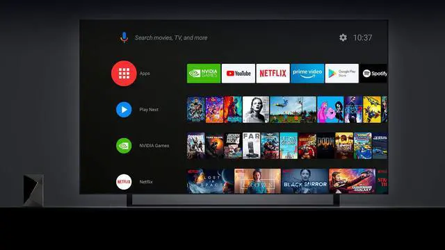 Alt view image 4 of 5 - NVIDIA SHIELD Android TV Pro Streaming Media Player; 4K HDR movies, live sports, Dolby Vision-Atmos, AI-enhanced upscaling, GeForce NOW cloud gaming, Google Assistant Built-In, Works with Alexa