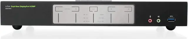 Alt view image 3 of 5 - IOGEAR 4-Port Dual View DisplayPort KVMP Switch - 4K 60Hz - 2 DisplayPort In Per Channel - 2-Port USB 3.1 Hub 5Gbps - Keyboard Mouse Input - 7.1 HD Audio - Front Panel Selector - TAA Mac/Win - GCS1944