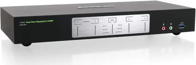 Alt view image 2 of 5 - IOGEAR 4-Port Dual View DisplayPort KVMP Switch - 4K 60Hz - 2 DisplayPort In Per Channel - 2-Port USB 3.1 Hub 5Gbps - Keyboard Mouse Input - 7.1 HD Audio - Front Panel Selector - TAA Mac/Win - GCS1944