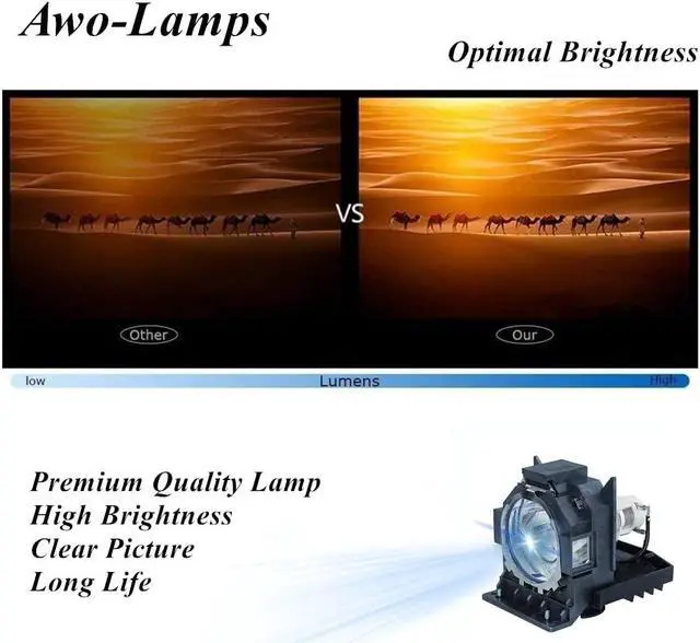 Alt view image 4 of 5 - AWO DT01581 Premium Replacement Lamp Bulb with Housing for HITACHI CP-WU9410,CP-WU9411,CP-WX9210,CP-WX9211,CP-X9110,CP-X9111 Projectors