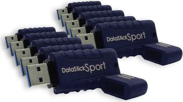 Main image of Centon Electronics MP Essential USB 3.2 Gen1 DataStick Sport Flash Drive, 8 GB, 10 USB Flash Drives, 10 Bulk Pack, Navy Blue