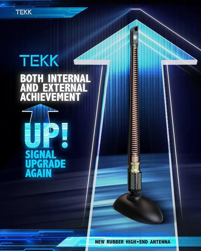 Alt view image 2 of 5 - TEKK Carbon Fiber Short Antenna Compatible with EKAE15 / 7.9 Inches Premium Flexible Rubber/Designed for Enhance FM/AM Radio Signal Reception