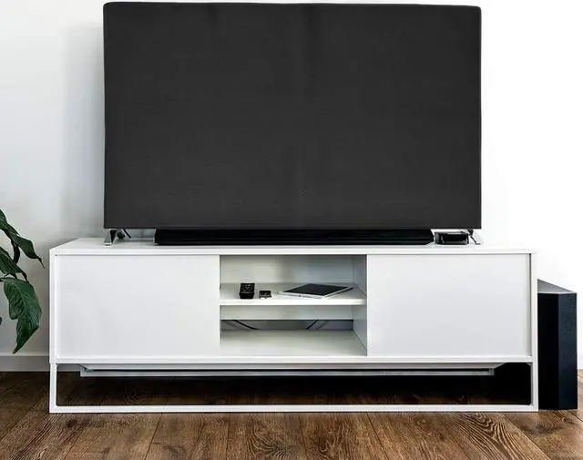 Alt view image 2 of 5 - kwmobile Dust Cover for 49-50" TV - Fabric Case TV Protector for Indoor Flat Screen TVs - Black