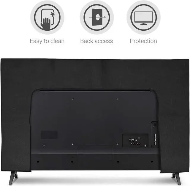 Alt view image 4 of 5 - kwmobile Dust Cover for 49-50" TV - Fabric Case TV Protector for Indoor Flat Screen TVs - Black