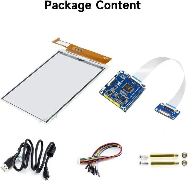 Alt view image 2 of 5 - Waveshare 6inch E-Ink Display HAT Compatible with Raspberry Pi 4B/3B+/3B/2B/B+/A+/Zero/Zero W/WH/Zero 2W Series Boards 1448x1072 High Definition Black/White 16 Gray Scale Supports Partial Refresh
