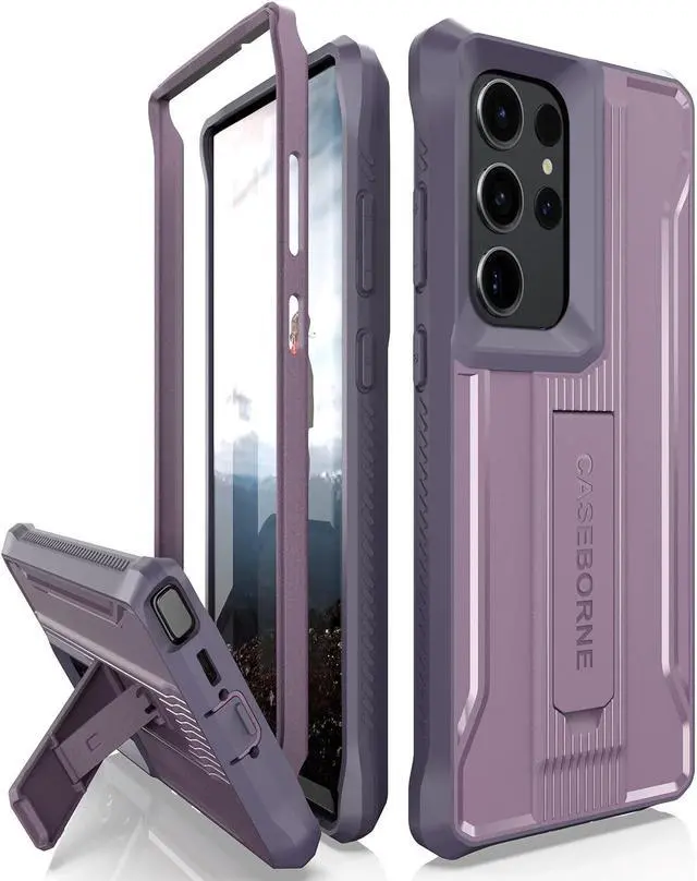 Main image of CaseBorne V Designed for Samsung Galaxy S23 Ultra 5G Case (Formerly ArmadilloTek), [Ultimate Protection Tech] Full-Body Multi-Layer Rugged Kickstand Protective Case Screenless- Purple