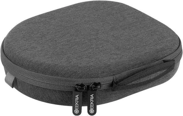Alt view image 5 of 5 - Geekria Shield Headphones Case for Lay Flat Over-Ear Headphones, Replacement Hard Shell Travel Carrying Bag with Cable Storage, Compatible with Steelseries, B&W, Skullcandy Headsets (Grey)