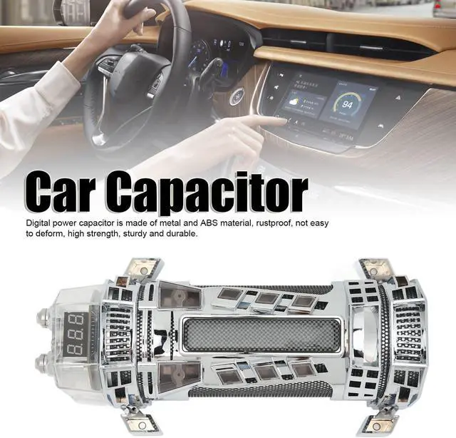 Alt view image 3 of 5 - Qiilu 4.0 Capacitor, 12V Car Audio Energy Storage Reinforcement Capacitor with 3 Digit Voltage Display