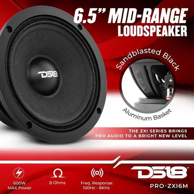 Alt view image 2 of 5 - DS18 PRO-ZXI6M 6.5" Mid-Range Car Audio Loudspeaker 600 Watts 8-Ohm - Premium Quality Audio Door Speakers for Car or Truck Stereo Sound System (1 Speaker)