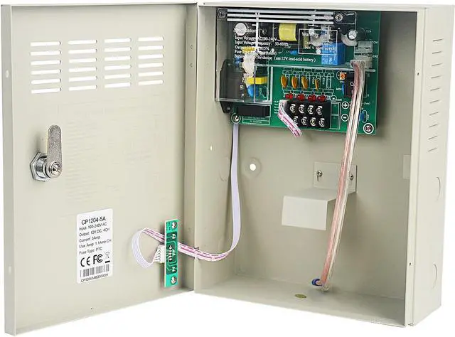 Main image of ENS UL Listed CCTV Distributed Power Supply Box for Security Camera - 4Ports 5A 12V DC Output - PTC Fuse- Regulated and Filtered - Surge Protected - Key Lock - Designed for Surveillance DVR System