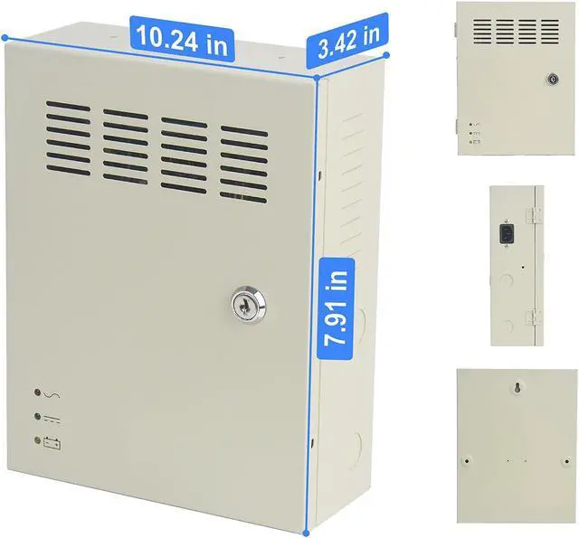 Alt view image 3 of 5 - ENS UL Listed CCTV Distributed Power Supply Box for Security Camera - 4Ports 5A 12V DC Output - PTC Fuse- Regulated and Filtered - Surge Protected - Key Lock - Designed for Surveillance DVR System