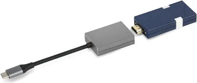 Main image of GloryKylin GKCast Transmitter, 2-in-1 Interface Adapter, Supports HDMI and USB C Devices. (Grey - Transmitter)