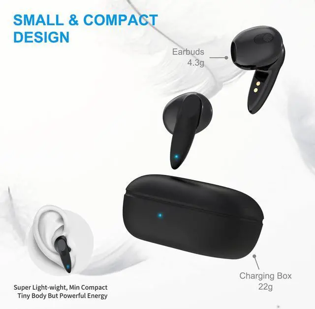 Alt view image 4 of 5 - Ture Wireless Earbuds Bluetooth Headphones & Non-Slip Heavy Duty Protective Phone Cases for Samsung Galaxy A71 5G Black
