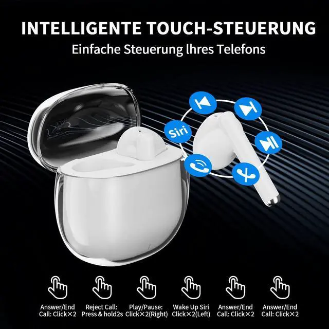 Alt view image 4 of 5 - ACAGET Wireless Earbuds for Samsung Galaxy S24 FE S25 S23 Ultra S22, Sports Earphones Touch Control Bluetooth Headphones with Over Ear Earhooks Built-in Mic Headset for iPhone 16 Pro Max 15 Plus 14 13