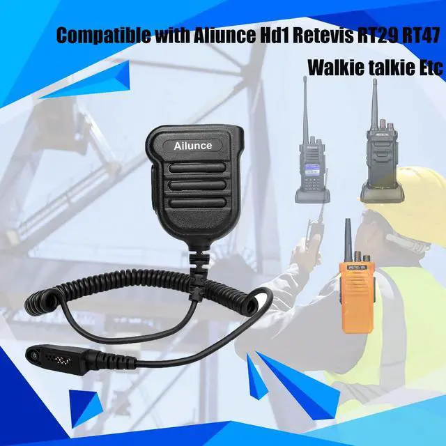 Alt view image 3 of 5 - Ailunce Retevis RT29 HD1 Shoulder Speaker Microphone,Original Compatible with RT29 HD1 RT48 NR30 HD1 HA1G RB23 RT47 RT47V RB46 Motorola GP328 Plus GP344 Walkie Talkie, IP55 Waterproof mic (1 Pack)
