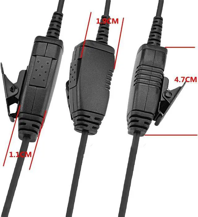 Alt view image 4 of 5 - AIRSN Earpiece for Motorola XPR3300e XPR3500e XPR3300 XPR3500 Radio Walkie Talkie with MIC and PTT Single Wire Acoustic Tube Headset, Long Life Design