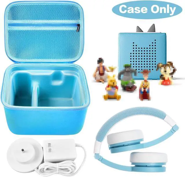 Alt view image 3 of 5 - Case Comaptible with Toniebox Audio Player Starter Set and for Tonies Figures Characters. Toy Story Storage Organizer Carrying Holder for Headphones, Charging Station and Accessories (Box Only) -Blue