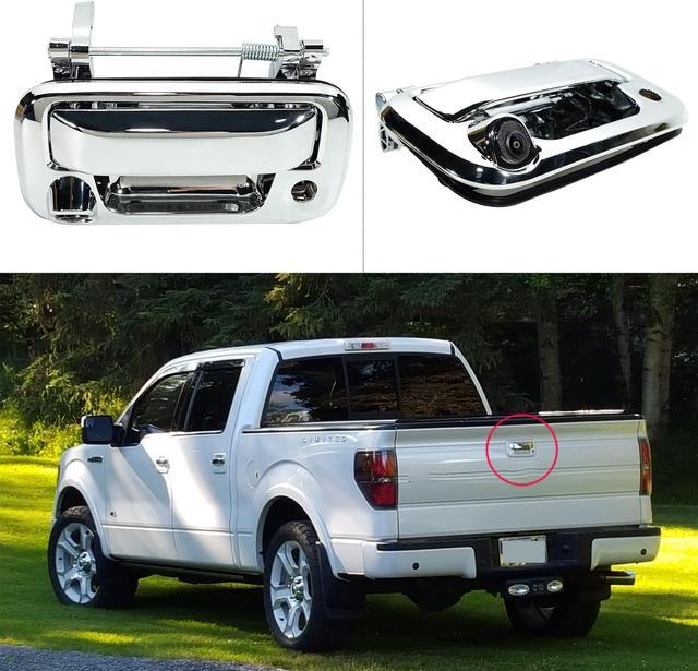Alt view image 5 of 5 - Anina Tailgate Handle Backup Camera for 2004-2014 Ford F150 Super Duty F250 F350 F450 F550, 2007-2010 Explorer Sport Trac Tailgaters Rear View Reverse Camera Tailgate Door Handle Replacement Chrome