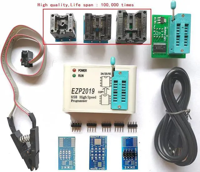 Alt view image 2 of 5 - EZP2019 High Speed USB SPI chip Programmer IC eprom Programmer Socket Support 24 25 93 EEPROM Flash Bios