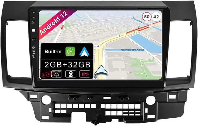 Main image of BXLIYER Android 12 IPS Car Stereo for Mitsubishi Lancer (2010-2016) - Built-in Wireless CarPlay + Android Auto - 2G+32G - Rear Camera Free - 10.1 Inch 2 Din - Steering Wheel DAB Fast-Boot WiFi DSP BT