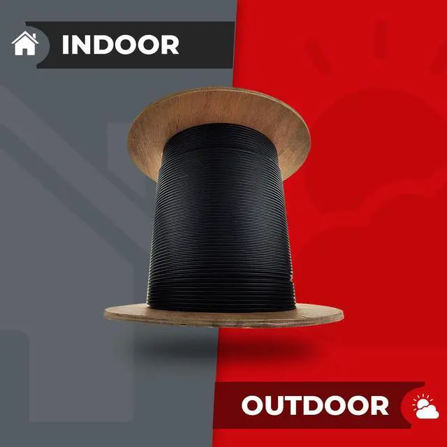 Alt view image 3 of 5 - Cable Central LLC 6 Strand Indoor/Outdoor Fiber Optic Cable, OS2 9/125 Singlemode, Corning, Black, Riser Rated, Spool, 1000 Feet