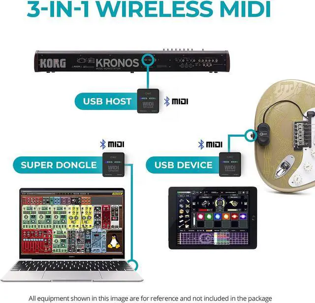 Alt view image 2 of 5 - CME WIDI Uhost - Bluetooth USB MIDI Interface + USB host for Class Compliant USB MIDI Instrument, MIDI Controller, MIDI Keyboard, Windows, Mac, iOS & Android, Linux, ChromeOS