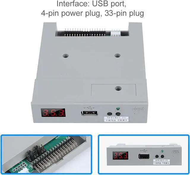 Alt view image 2 of 5 - USB Floppy Drive Emulator,3.5 Inch 1.44MB Floppy Disk Interface Connection Device,Suitable for Electronic Organ,Embroidery Machine,Suitable for 1.44MB Floppy Drive Industrial Control Equipment